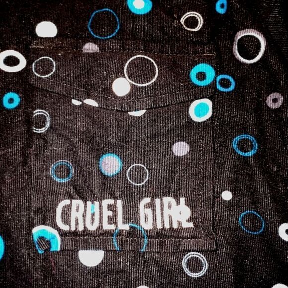 Cruel Girl M BlackMlticlrdPolkaDots Pockets Lngslvs CottonButtonUp Women's Shirt - Picture 3 of 9